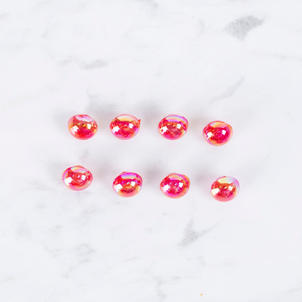 Loren Crafts 8'li Sedefli Kırmızı Düğme - 0180